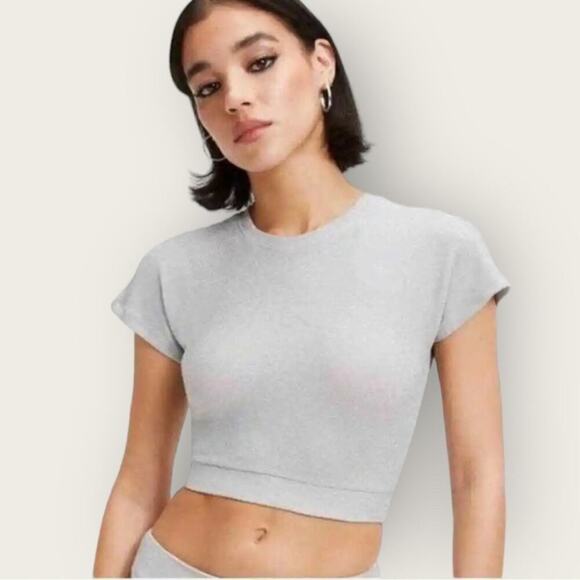 NWT | Good American | Sparkle Crop Top | Silver001 | Size 2/M - Picture 1 of 15